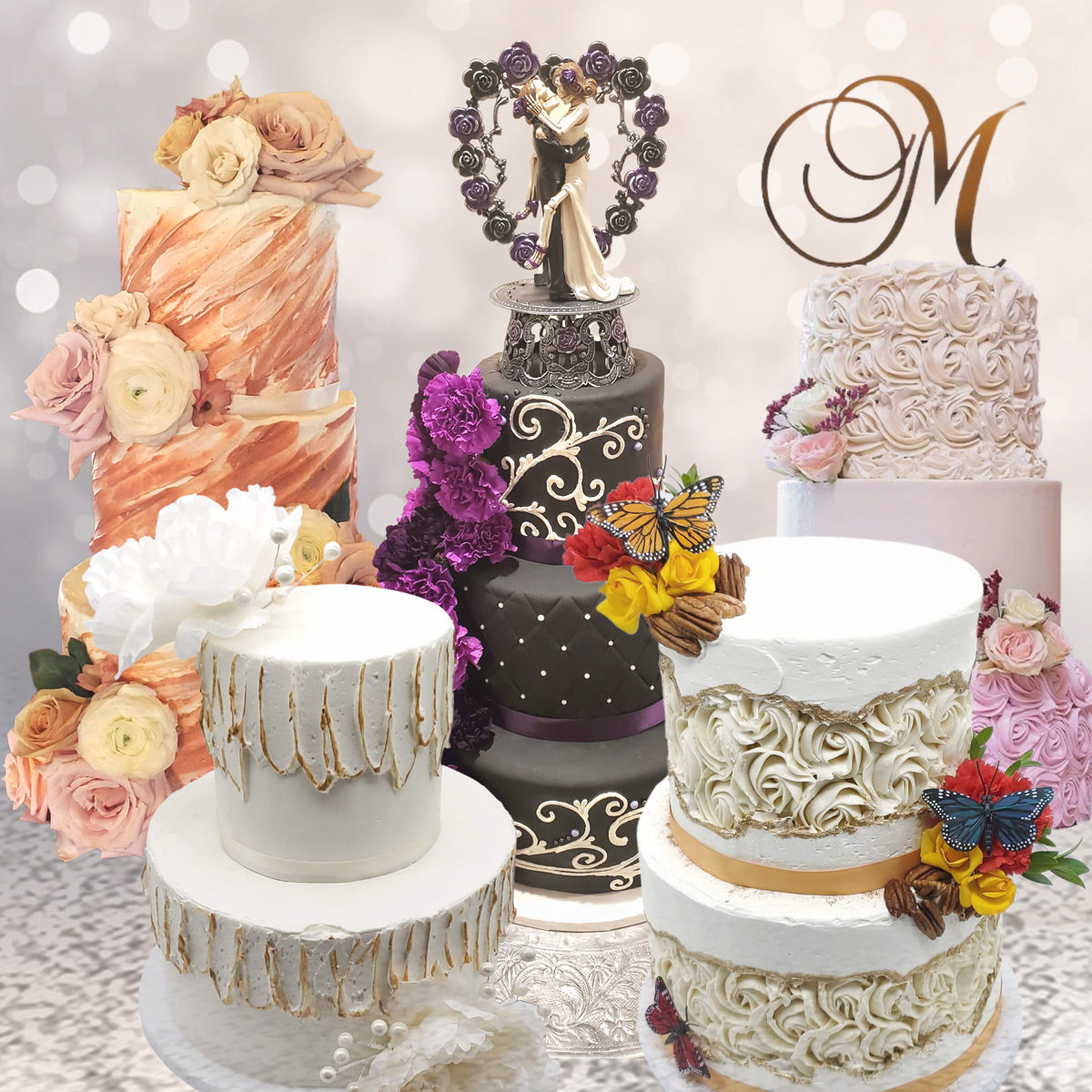 Custom Wedding Cake Order - Save The Date w/Silver Rose Bakery!